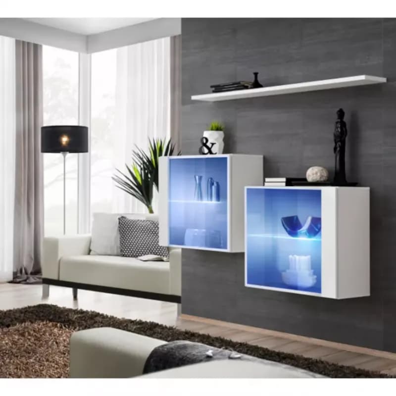 Komoda+Polička Switch Sb III Led Biely 1