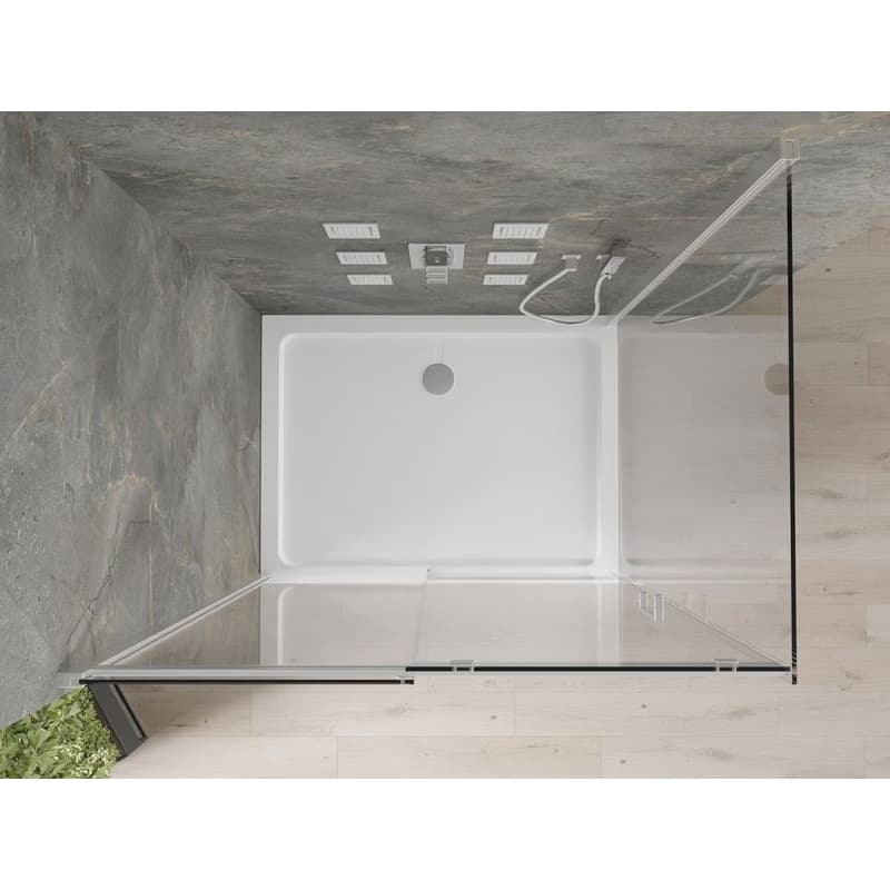 MEXEN/S - Omega sprchovací kút posuvný 100x80, sklo transparent, chrom + vanička 825-100-080-01-00-4010 6