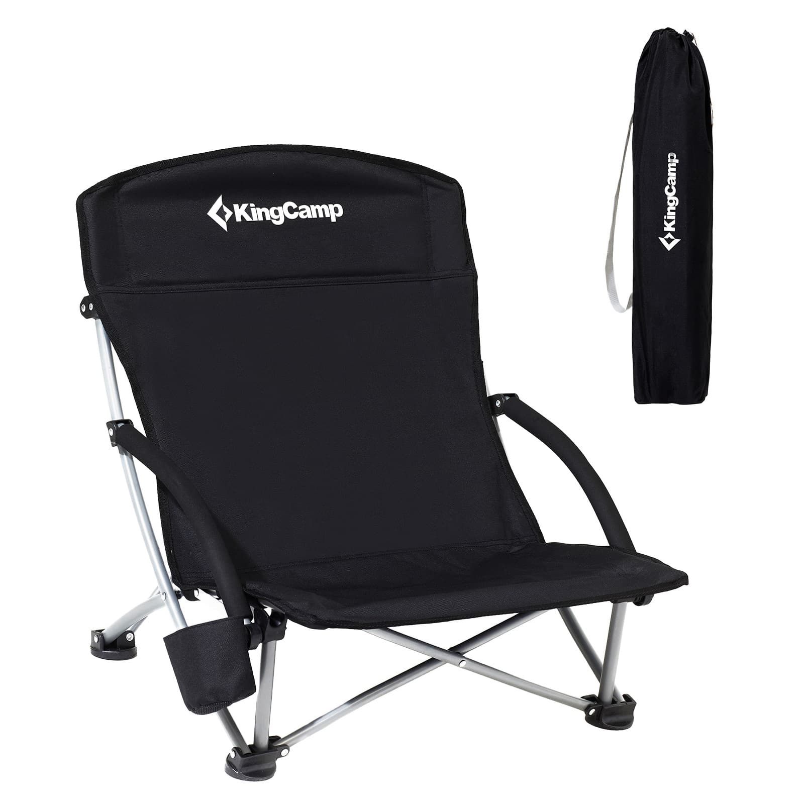 Kemping skladacia stolička KING CAMP Deluxe s opierkami oceľ - čierna 1