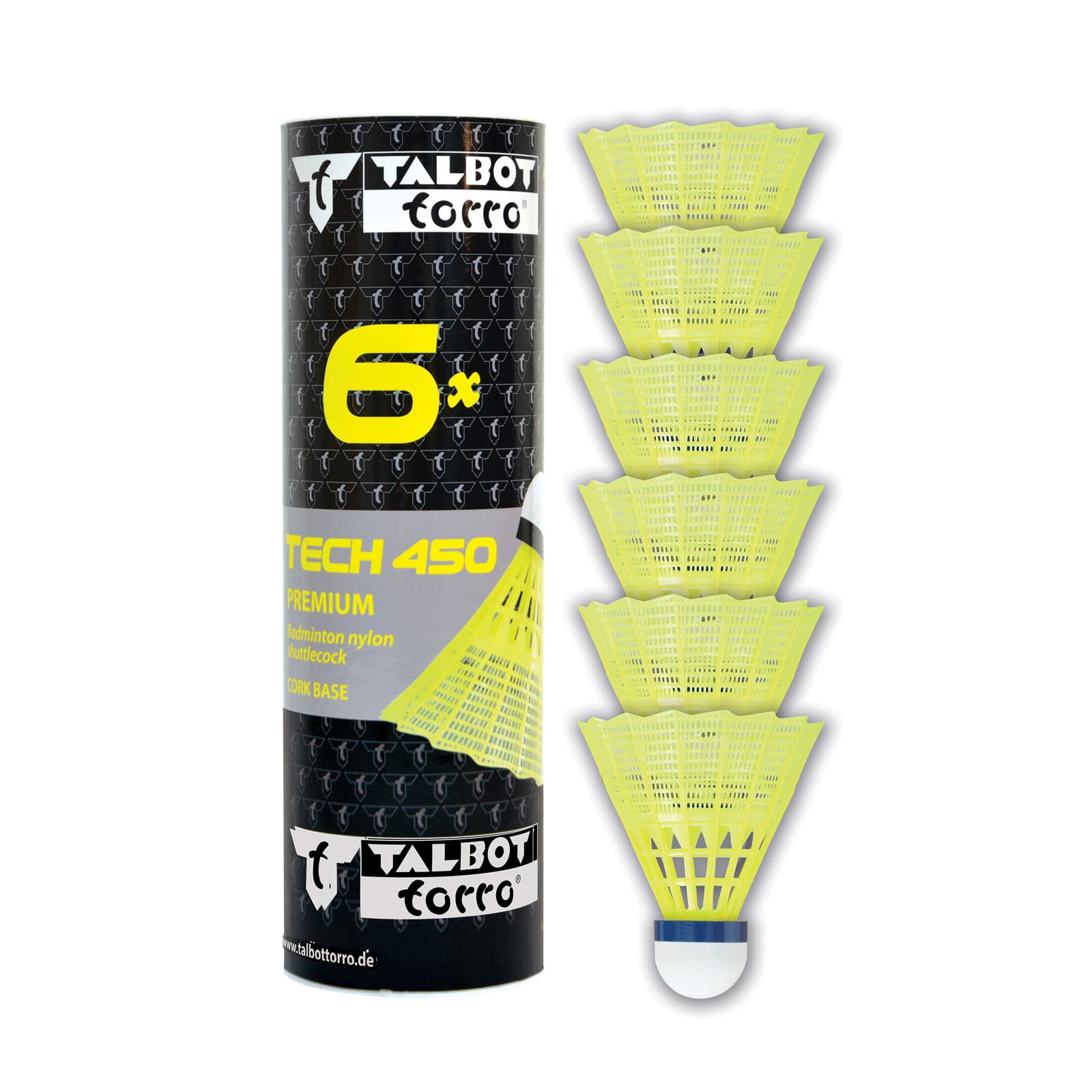 Bedmintonové loptičky TALBOT TORRO Tech 450 Medium 6ks - žlté 1