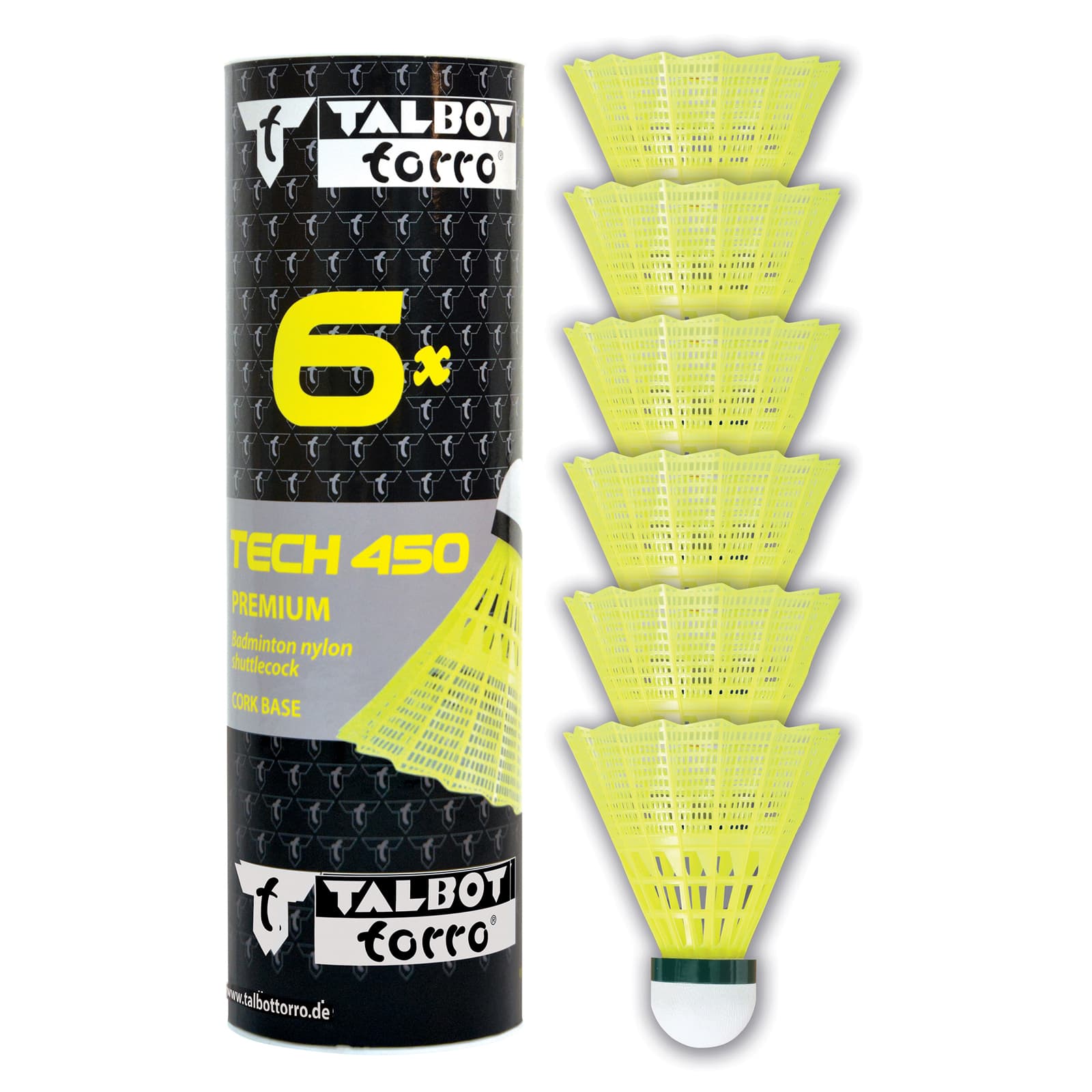 Bedmintonové loptičky TALBOT TORRO Tech 450 Slow 6ks - žlté 1