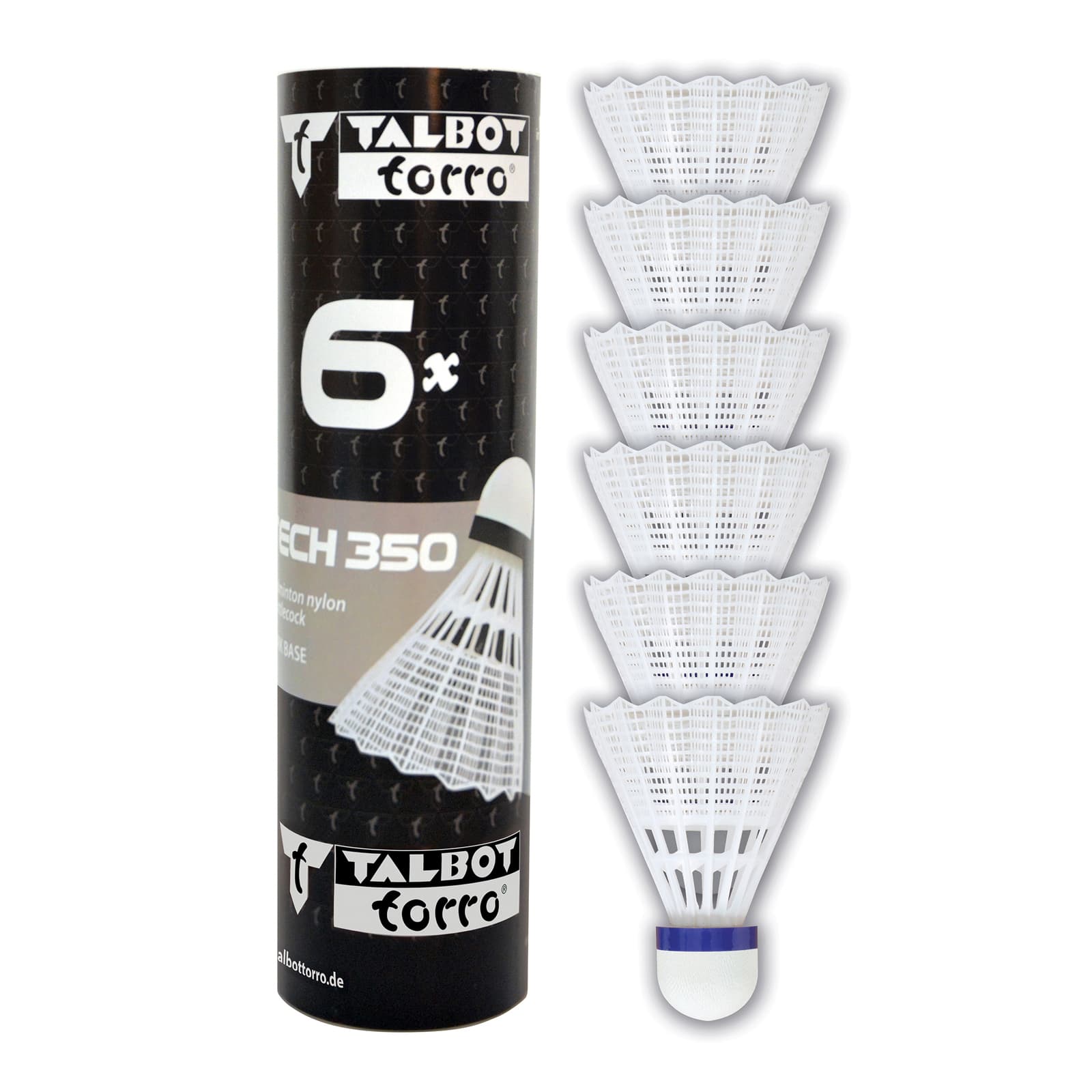 Bedmintonové loptičky TALBOT TORRO Tech 350 Medium 6ks - biele 1