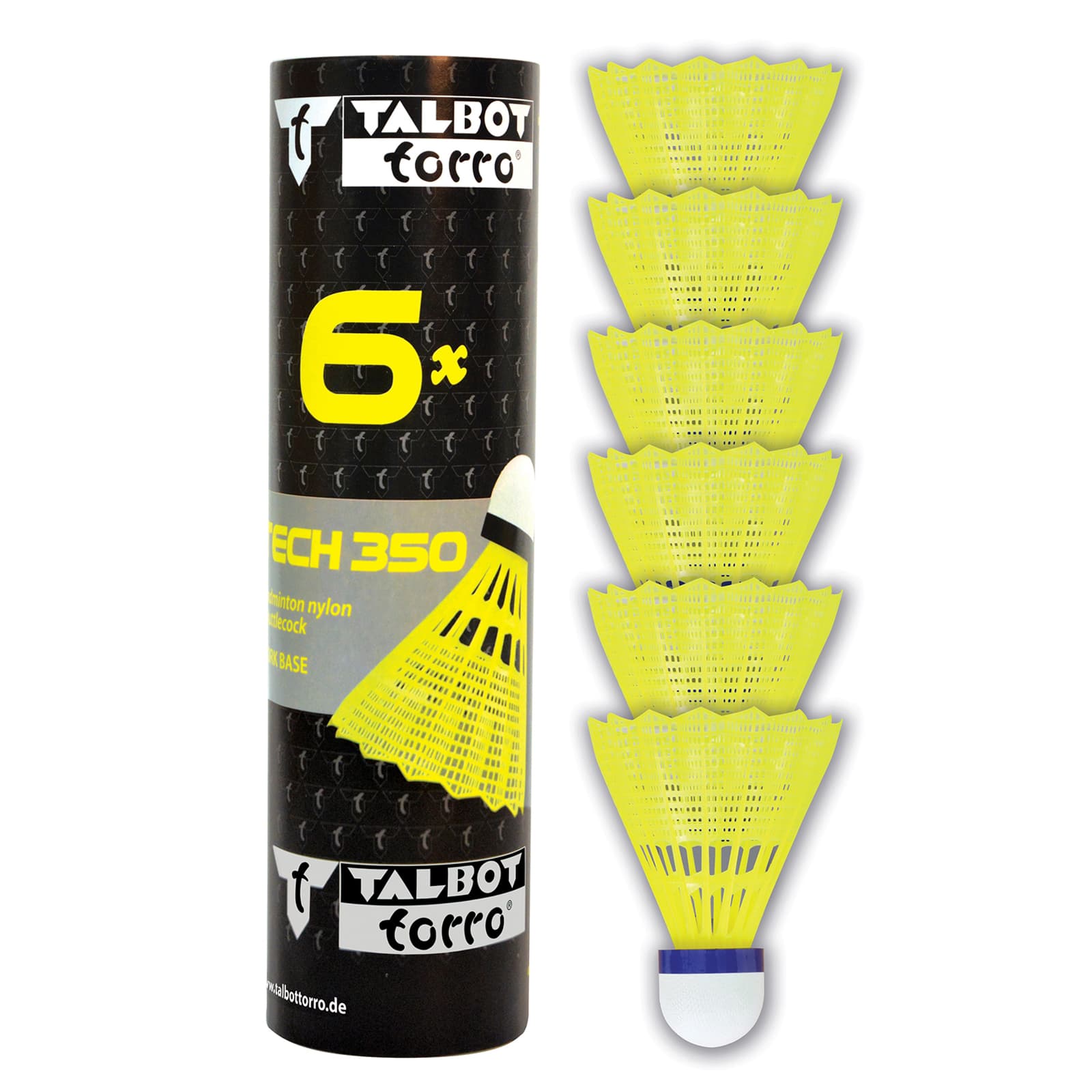 Bedmintonové loptičky TALBOT TORRO Tech 350 Medium 6ks - žlté 1