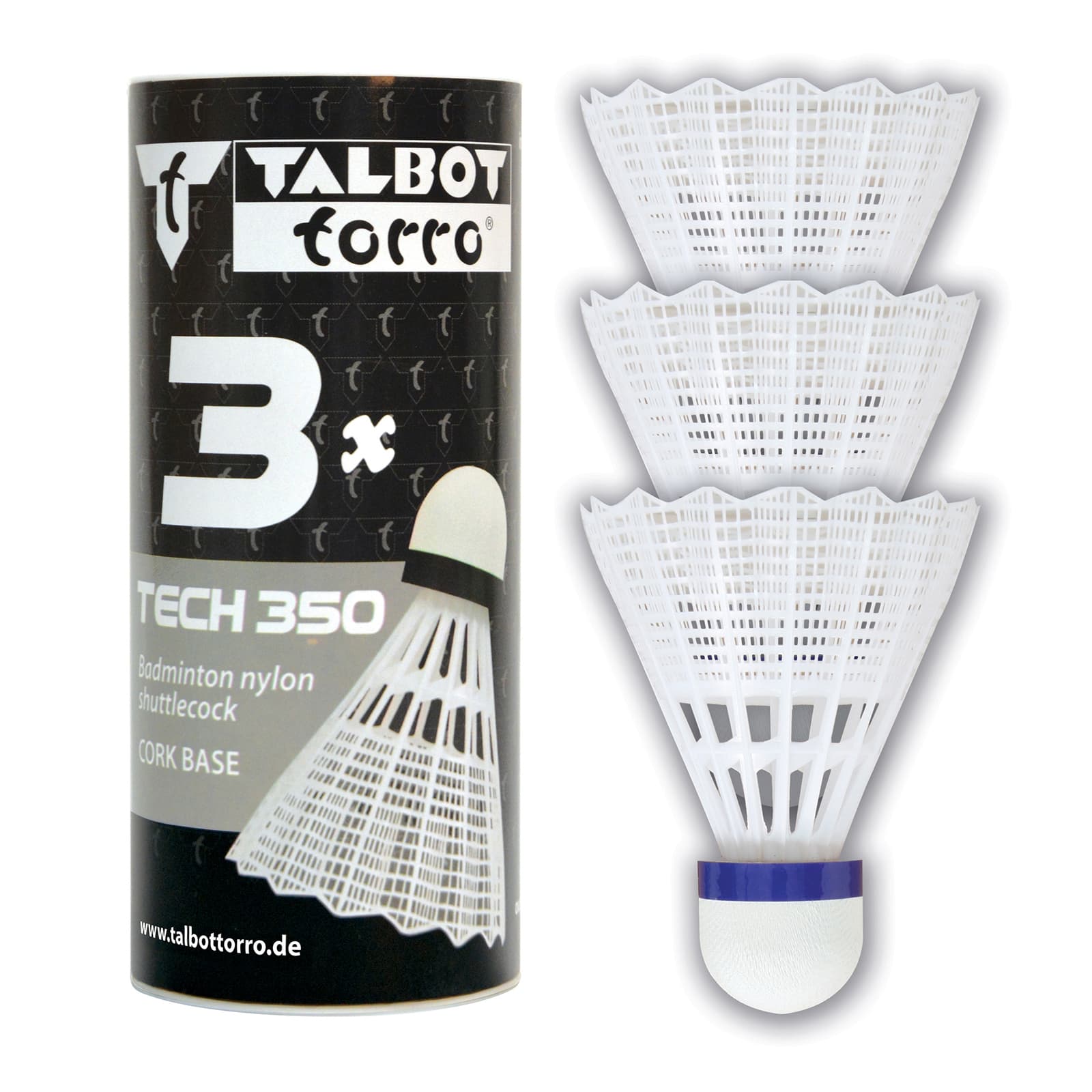 Bedmintonové loptičky TALBOT TORRO Tech 350 Medium 3 ks - biele 1