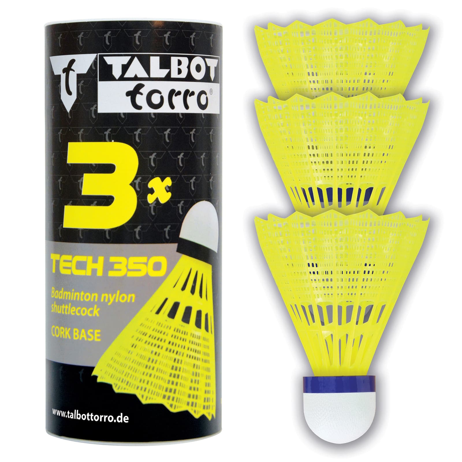 Bedmintonové loptičky TALBOT TORRO Tech 350 Medium 3 ks - žlté