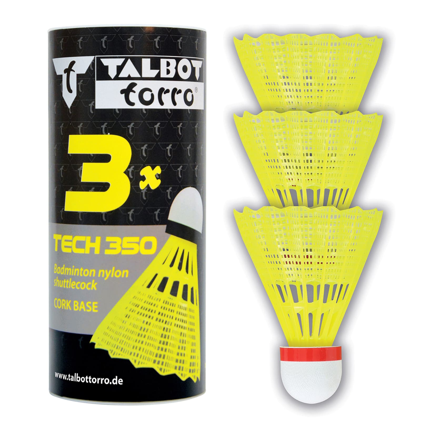 Bedmintonové loptičky TALBOT TORRO Tech 350 Fast 3 ks - žlté 1