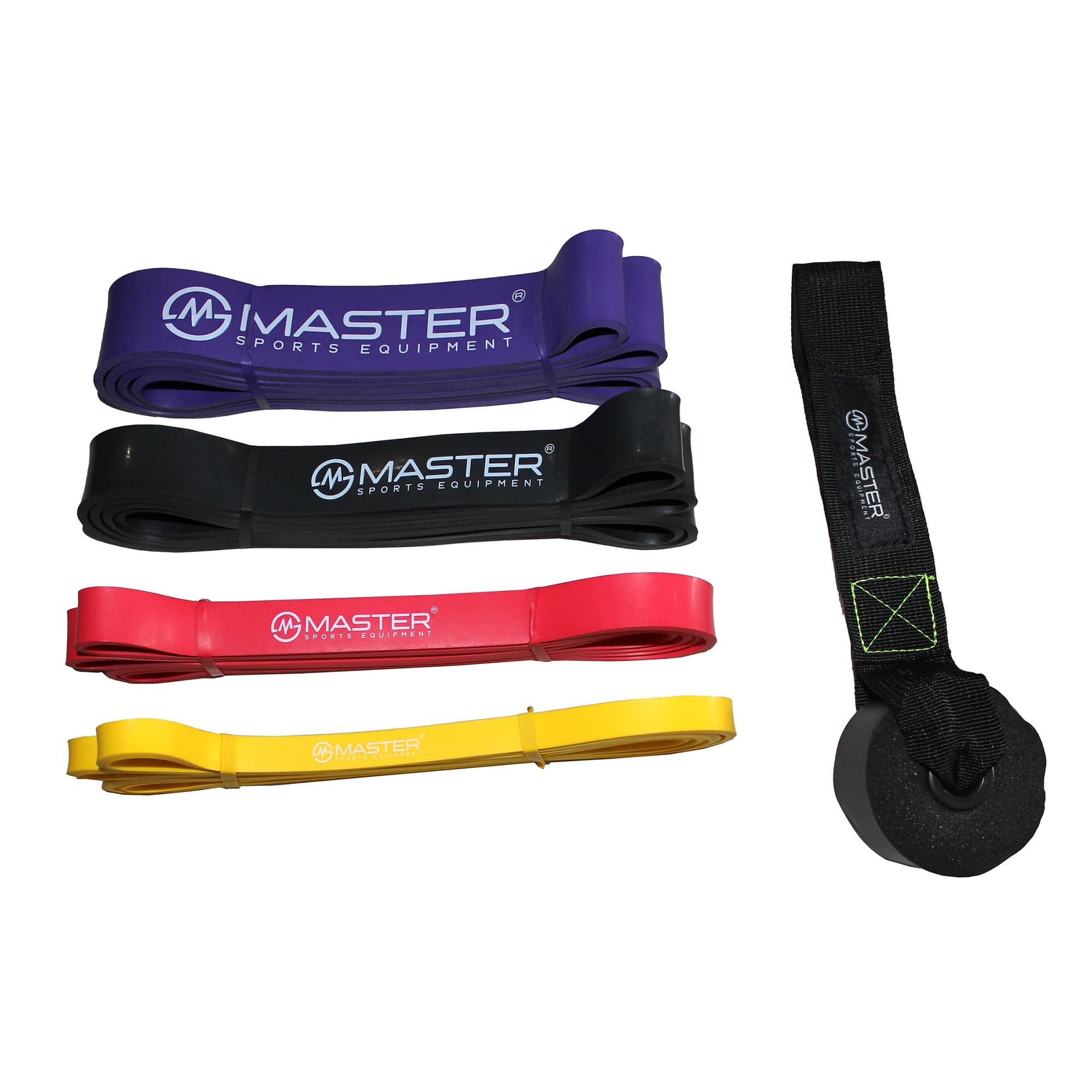 Súprava 4 posilňovacích gúm MASTER Latex Power Band 2-55 kg 1
