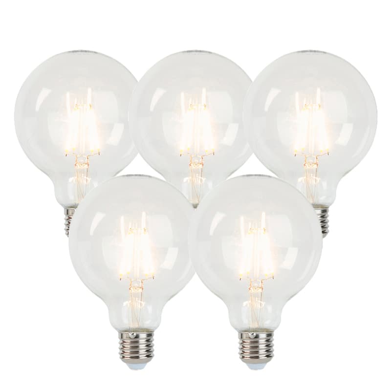 Sada 5 stmievateľných LED žiaroviek E27 G95 5W 470lm 2700K 1