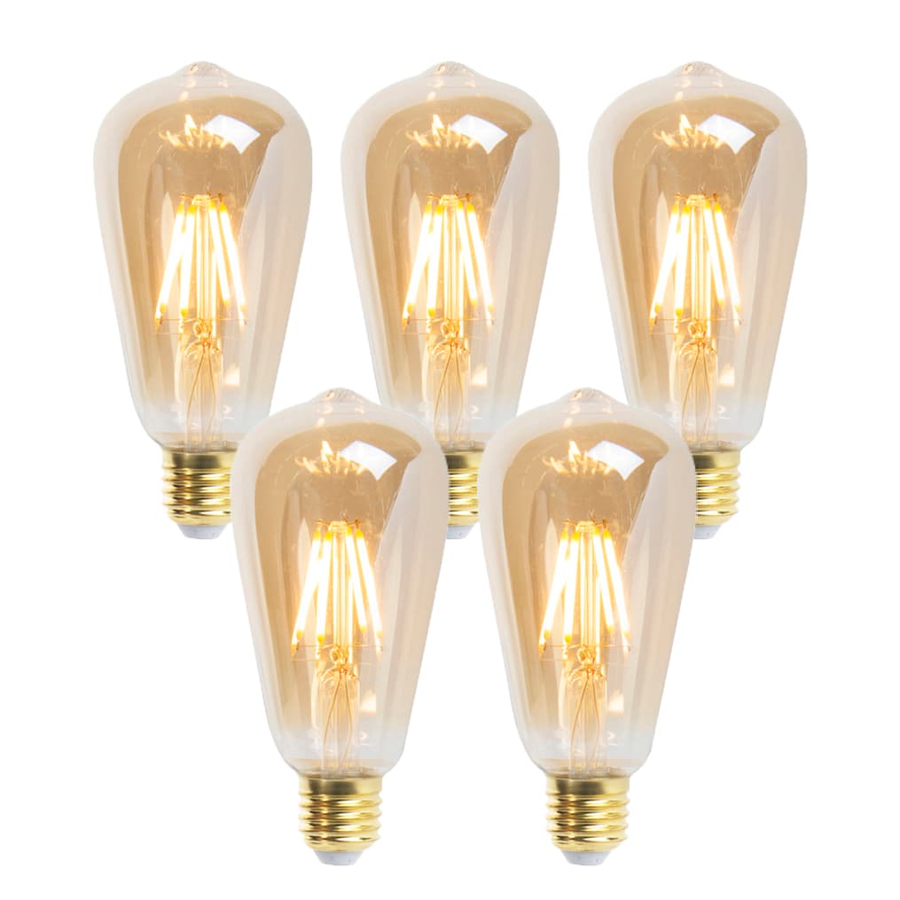 Sada 5 stmievateľných LED žiaroviek E27 ST64 Goldline 5W 380lm 2200K 1
