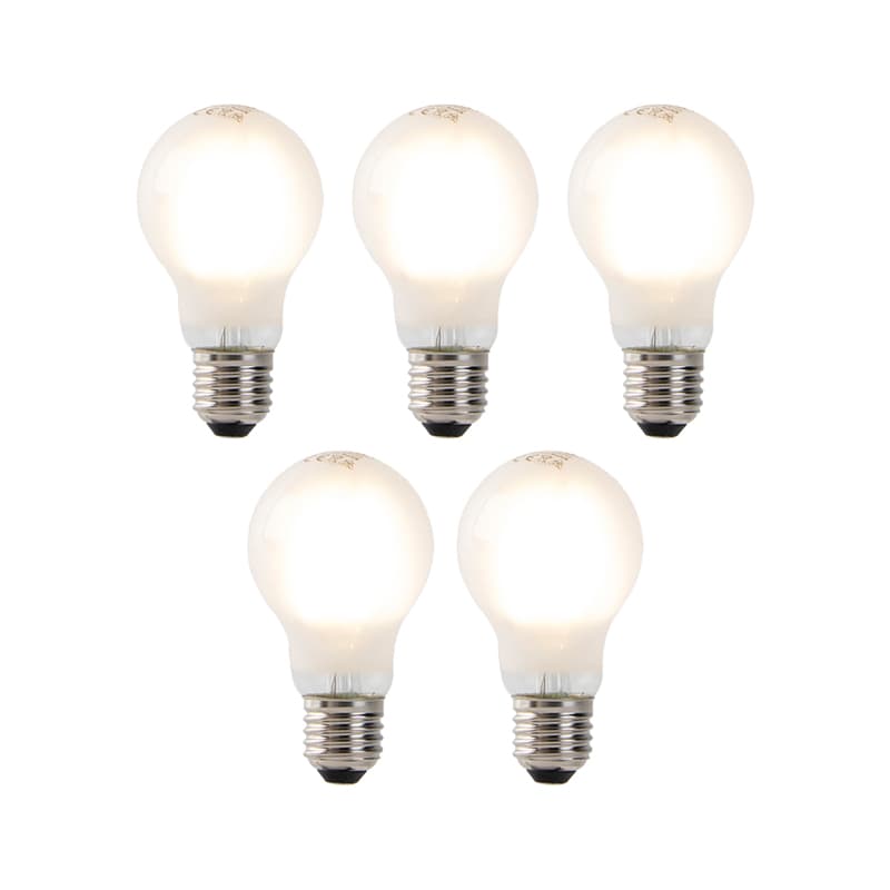Sada 5 LED žiaroviek E27 Filament A60 matné sklo 4W 450lm 2700K 1