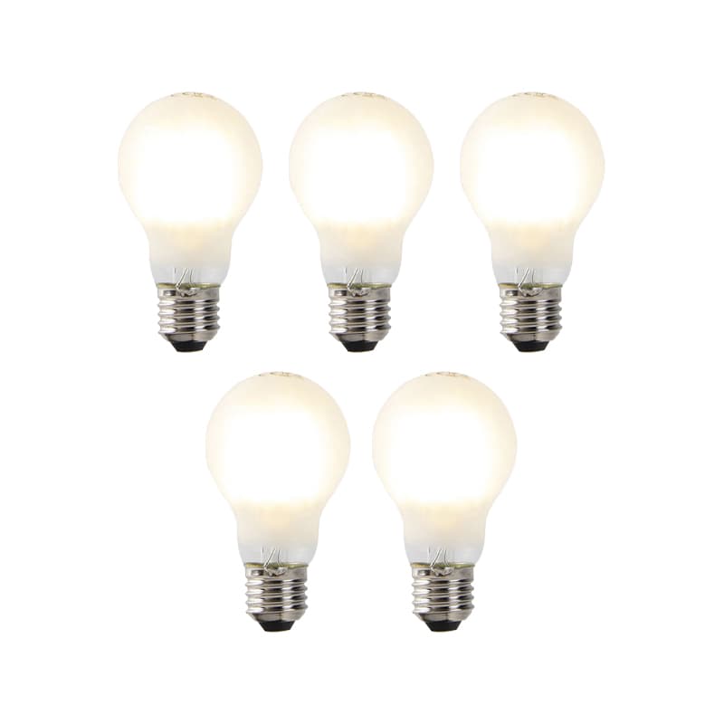 Sada 5 stmievateľných LED žiaroviek E27 A60 matná 7W 806lm 2700K 1