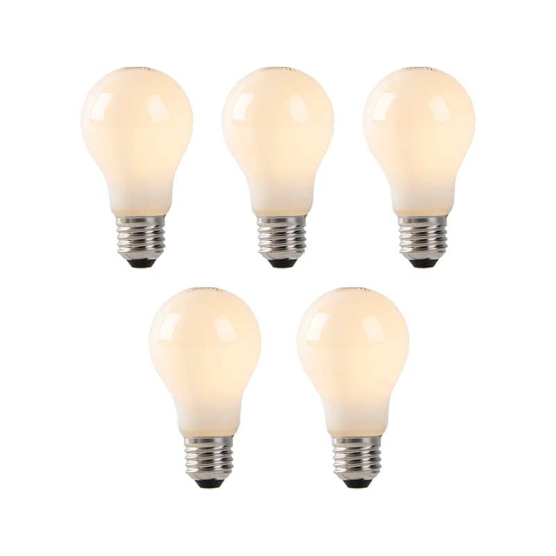 Sada 5 LED žiaroviek s opálovým sklom E27 1W 80lm 2200K