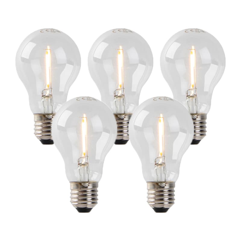 Sada 5 LED žiaroviek E27 A60 1W 80lm 2200K