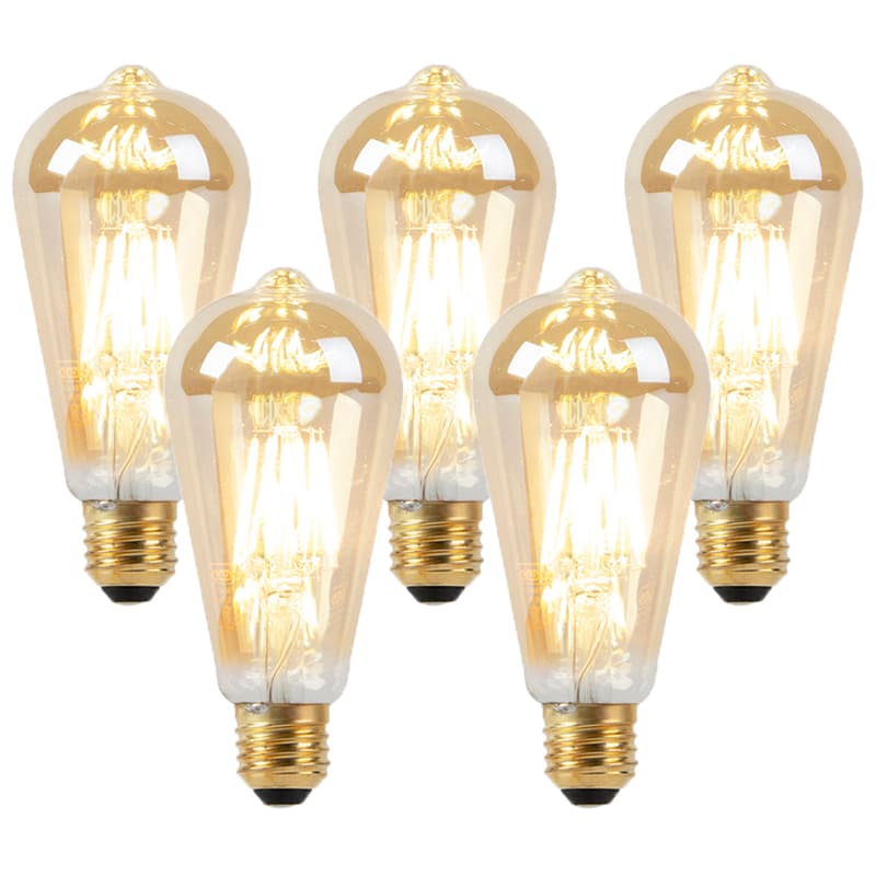 Sada 5 LED žiaroviek stmievateľných do teplej zlatej 8W 806lm 2000-2700K