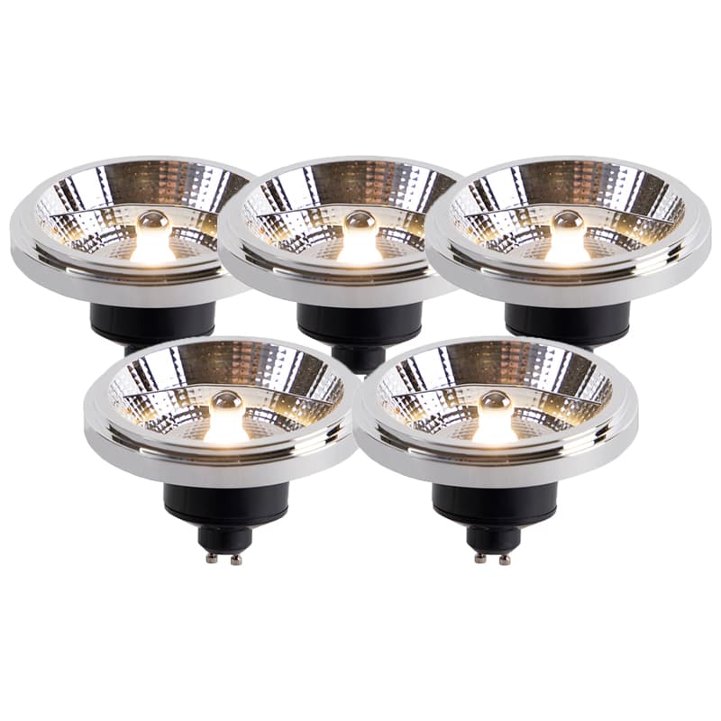 Sada 5 stmievateľných LED žiaroviek GU10 AR111 11W 810lm 2700K