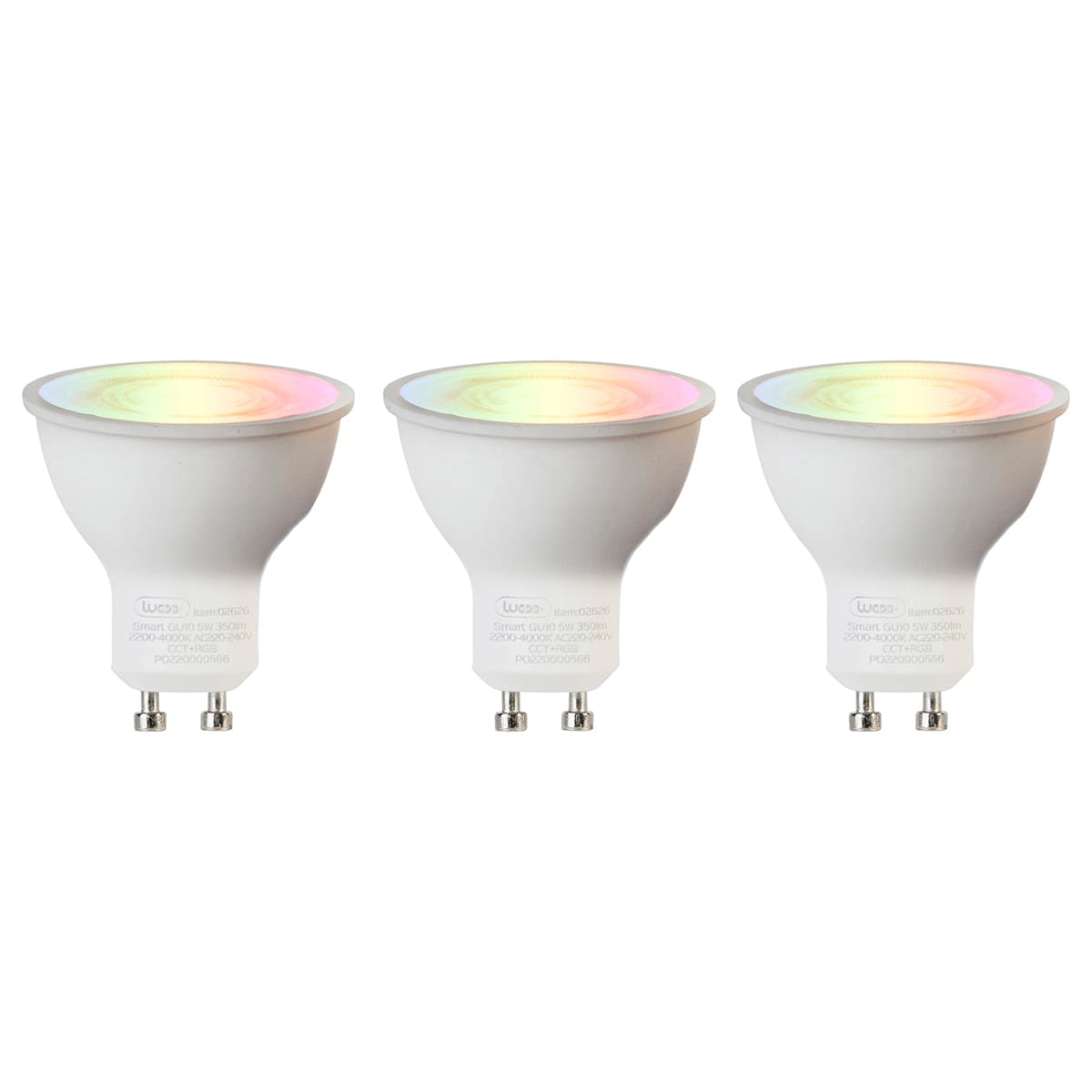 Sada 3 inteligentných žiaroviek GU10 RGBW LED 5W 350 lm 2200-4000K 1