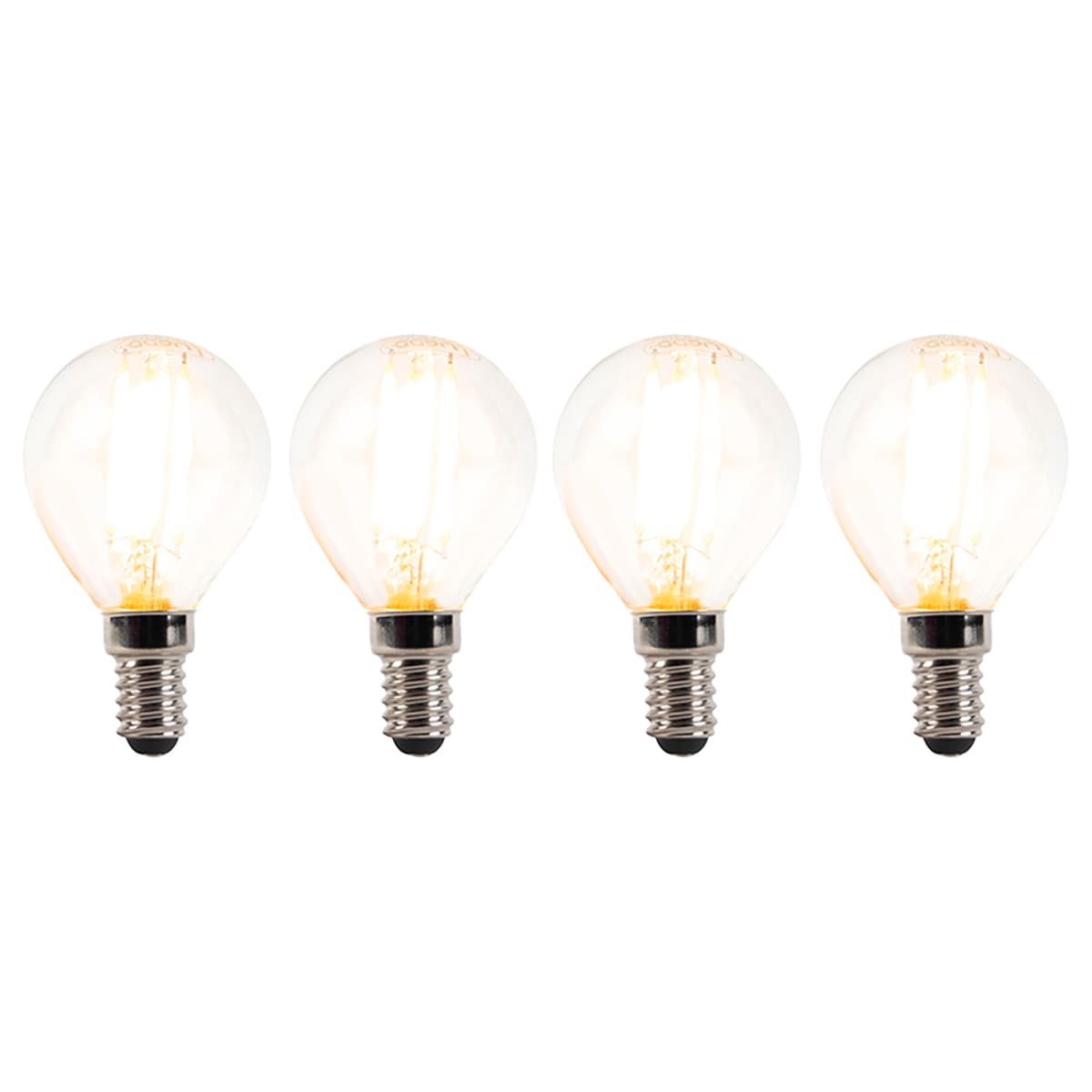 Sada 4 stmievateľných LED žiaroviek E14 P45 číre 3W 250lm 2700K