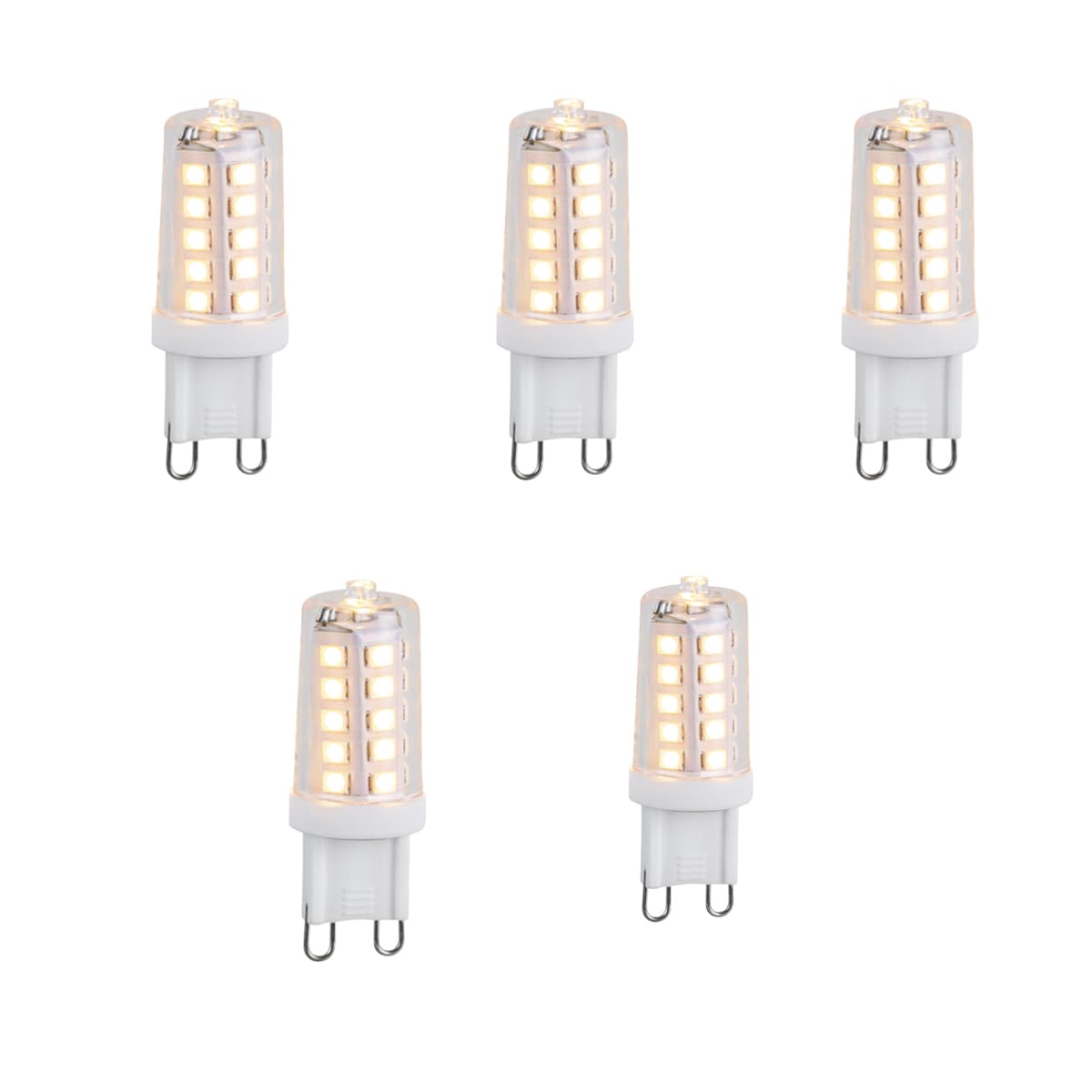 Sada 5 stmievateľných LED žiaroviek G9 3W 250lm 3000K 1