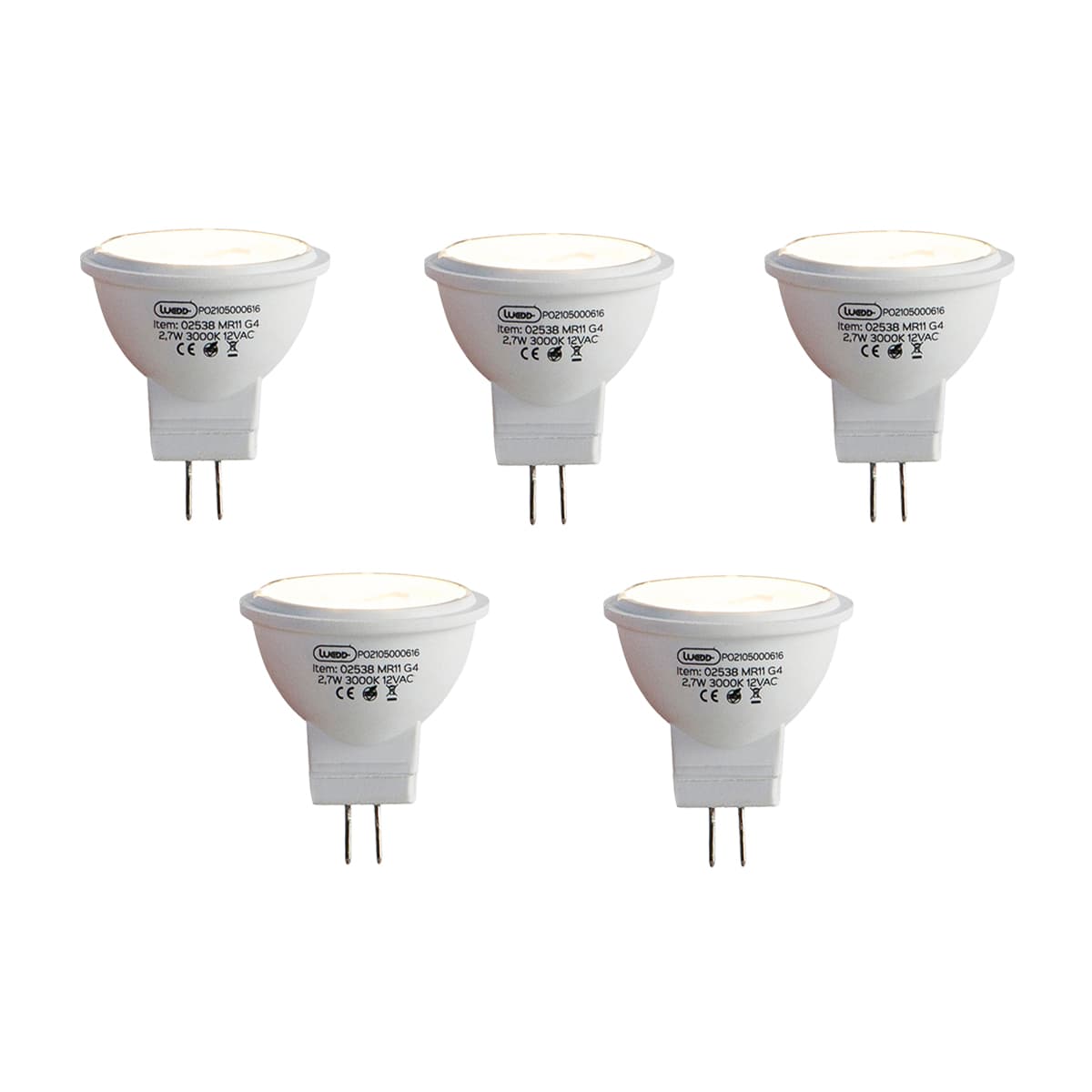 Sada 5 LED žiaroviek G4 MR11 2,7 W 210 lm 3000 K 12 V