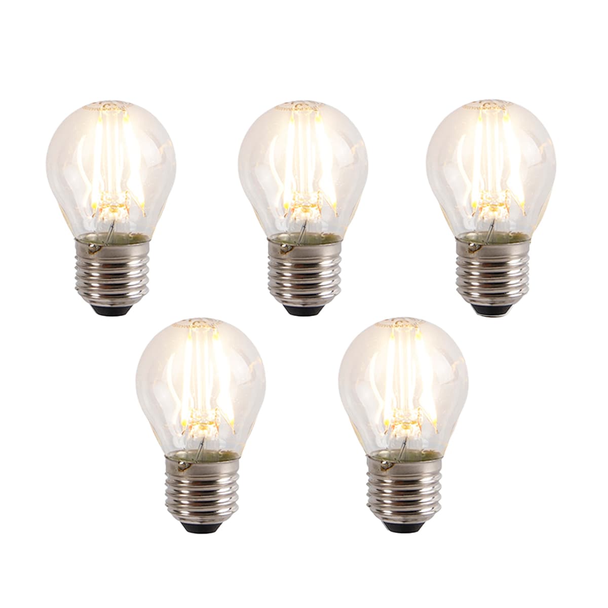 Sada 5 stmievateľných LED žiaroviek E27 P45 4W 330lm 2100K 1