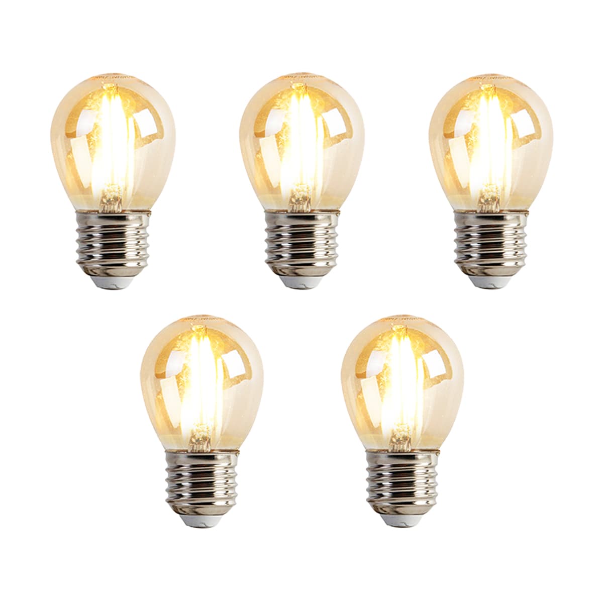 Sada 5 stmievateľných LED žiaroviek E27 P45 Goldline 3,5 W 330 lm 2100 K