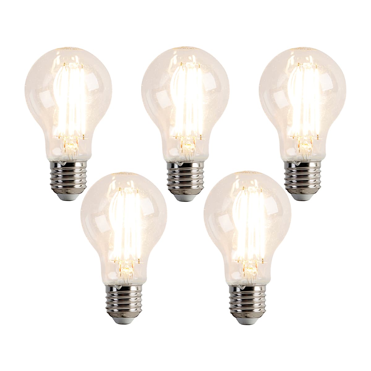 Sada 5 stmievateľných LED žiaroviek E27 A60 7,6W 780 lm 2700K 1