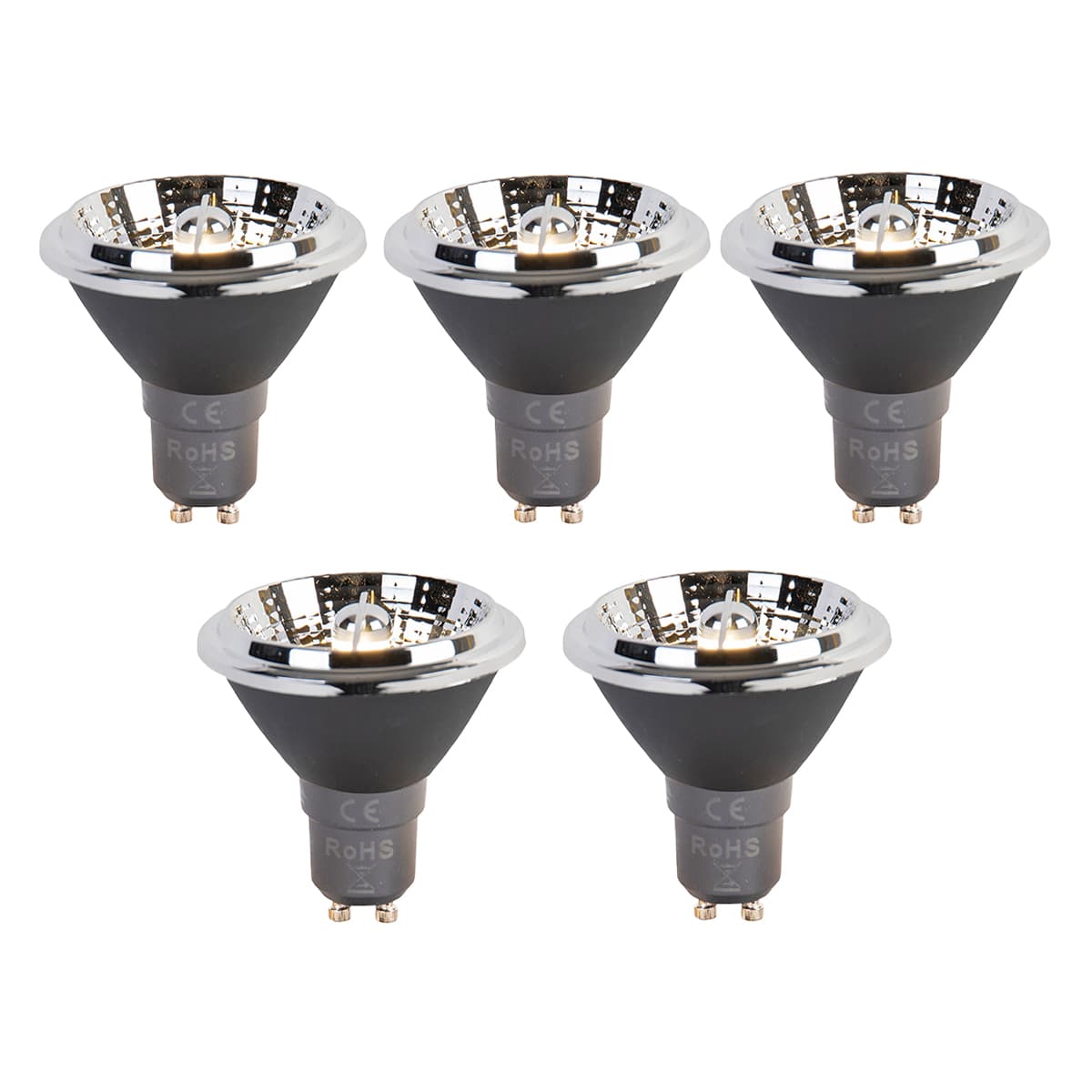 Sada 5 LED žiaroviek GU10 s 3-stupňovým stmievaním na teplú bielu AR70 6W 320lm 2000-3000K