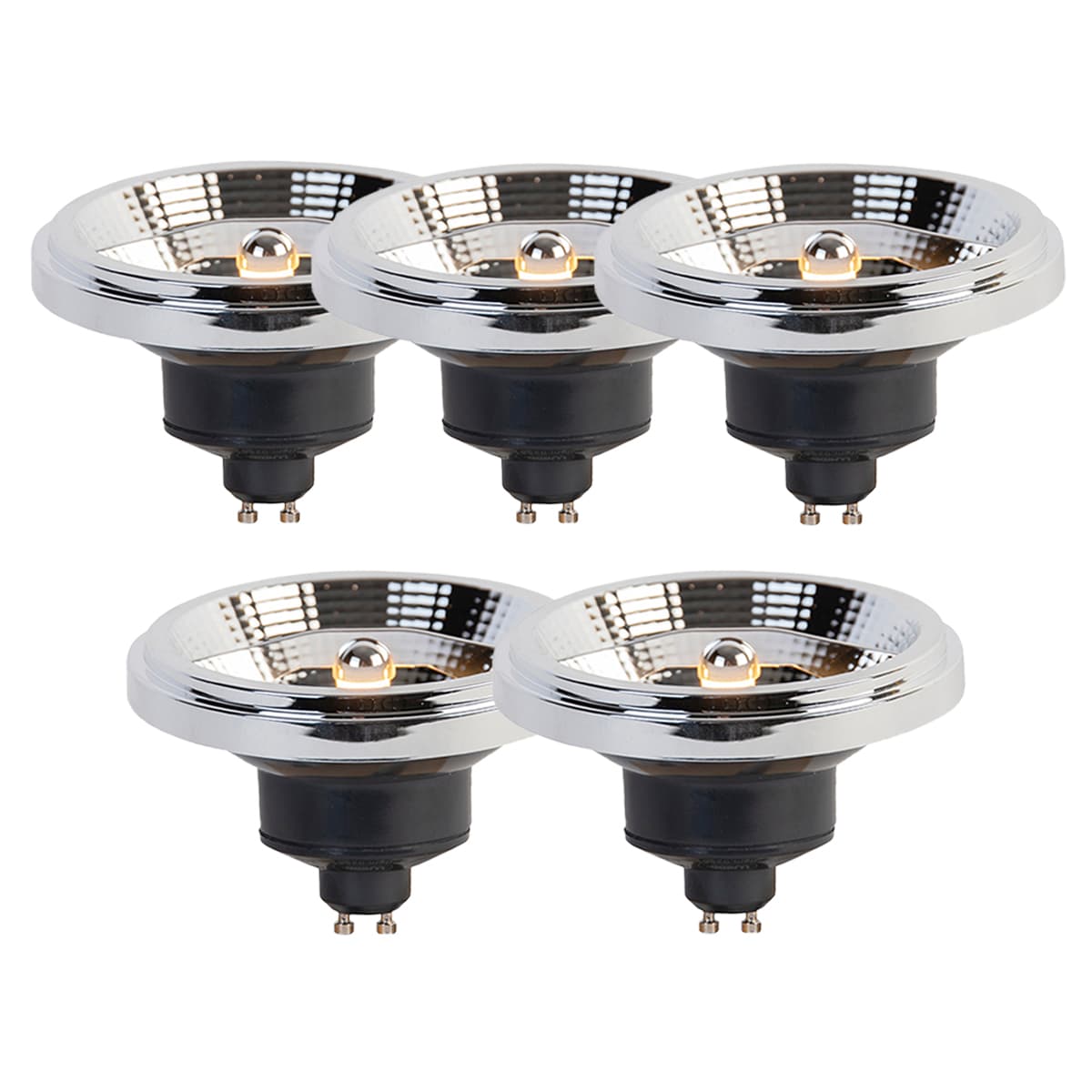 Sada 5 LED žiaroviek GU10 s 3-stupňovým stmievaním na teplú bielu AR111 11W 620lm 2000-3000K