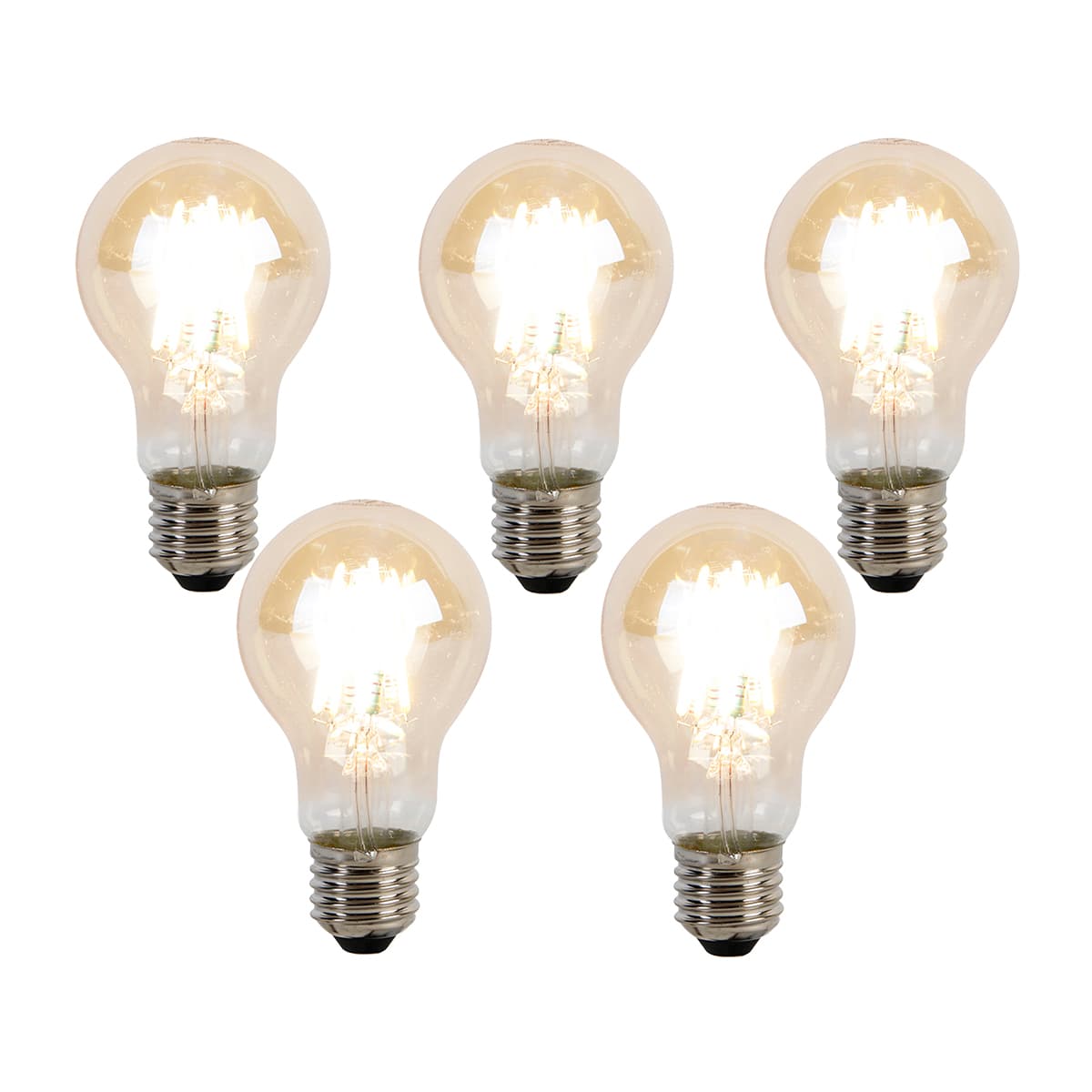 Sada 5 stmievateľných LED žiaroviek E27 Kelvin A60 Goldline 8W 806lm 2000-2700K