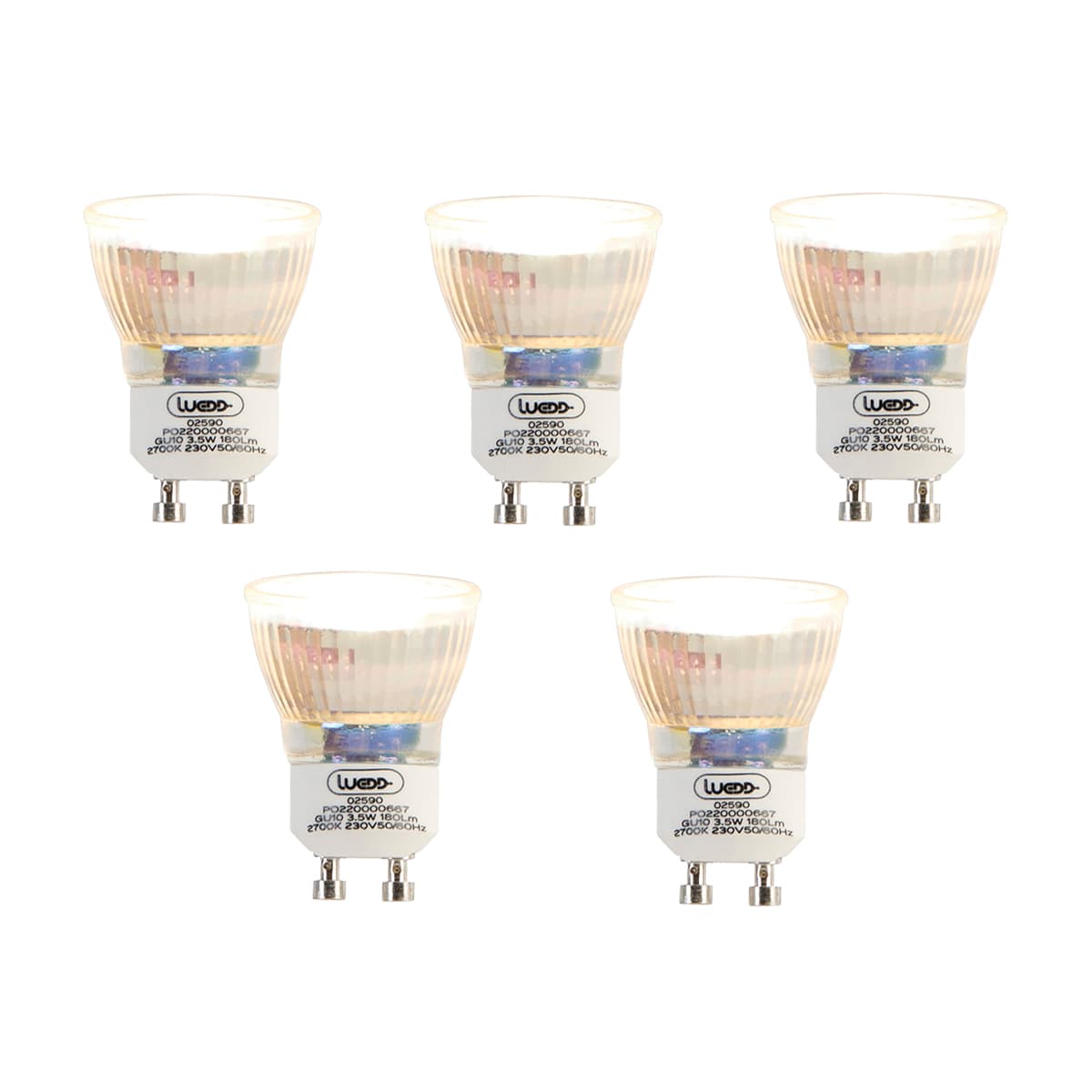 Sada 5 LED žiaroviek GU10 35 mm 3,5 W 180 lm 2700 K 1