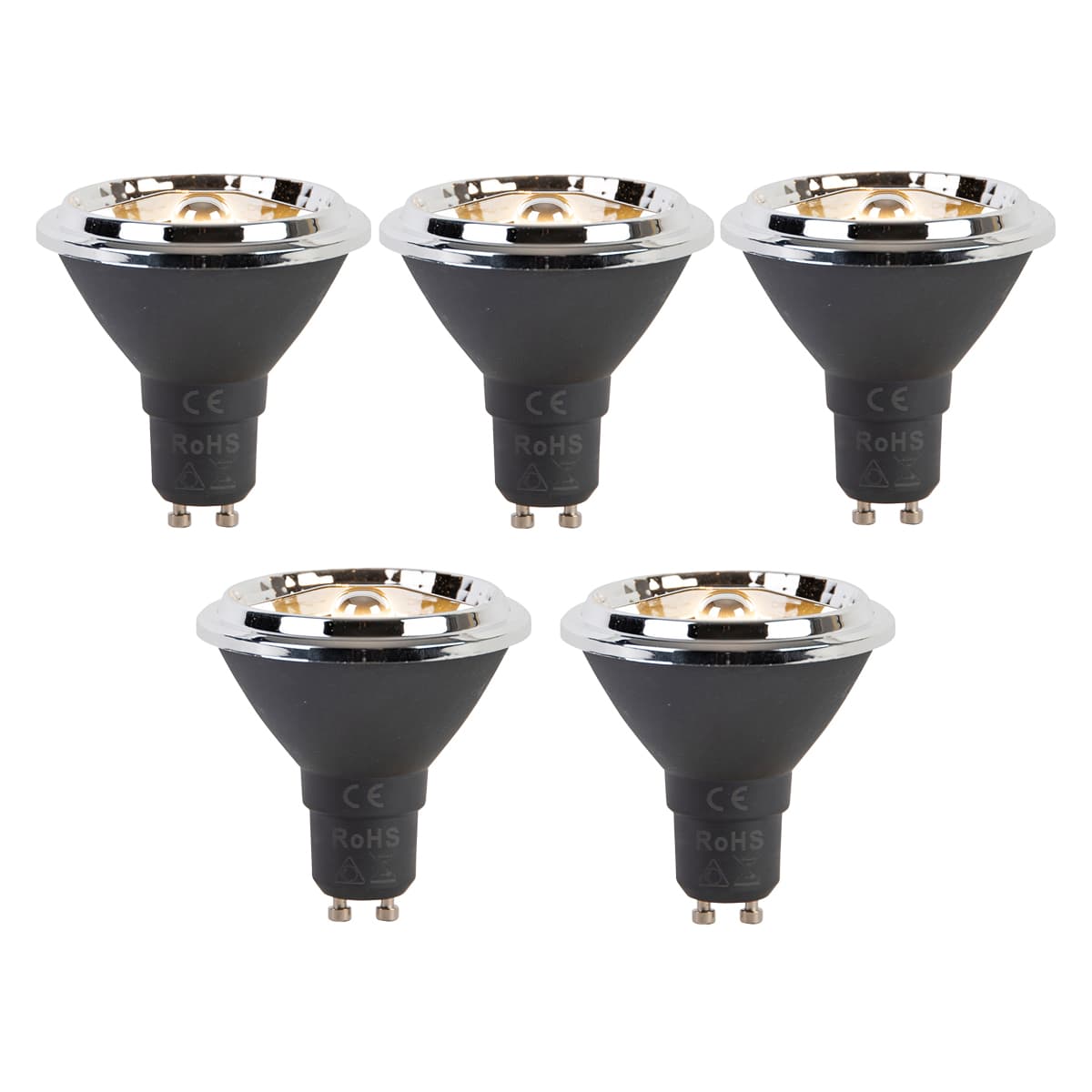 Sada 5 stmievateľných LED žiaroviek GU10 AR70 6W 450lm 2700K