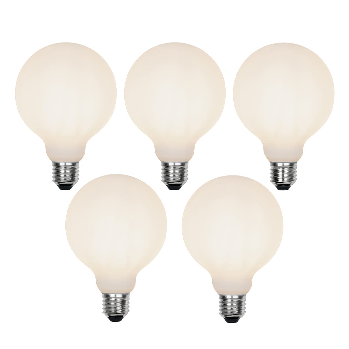 Sada 5 ks E27 3-stupňová stmievateľná LED lampa G95 matné sklo 5W 550 lm 2700K 1