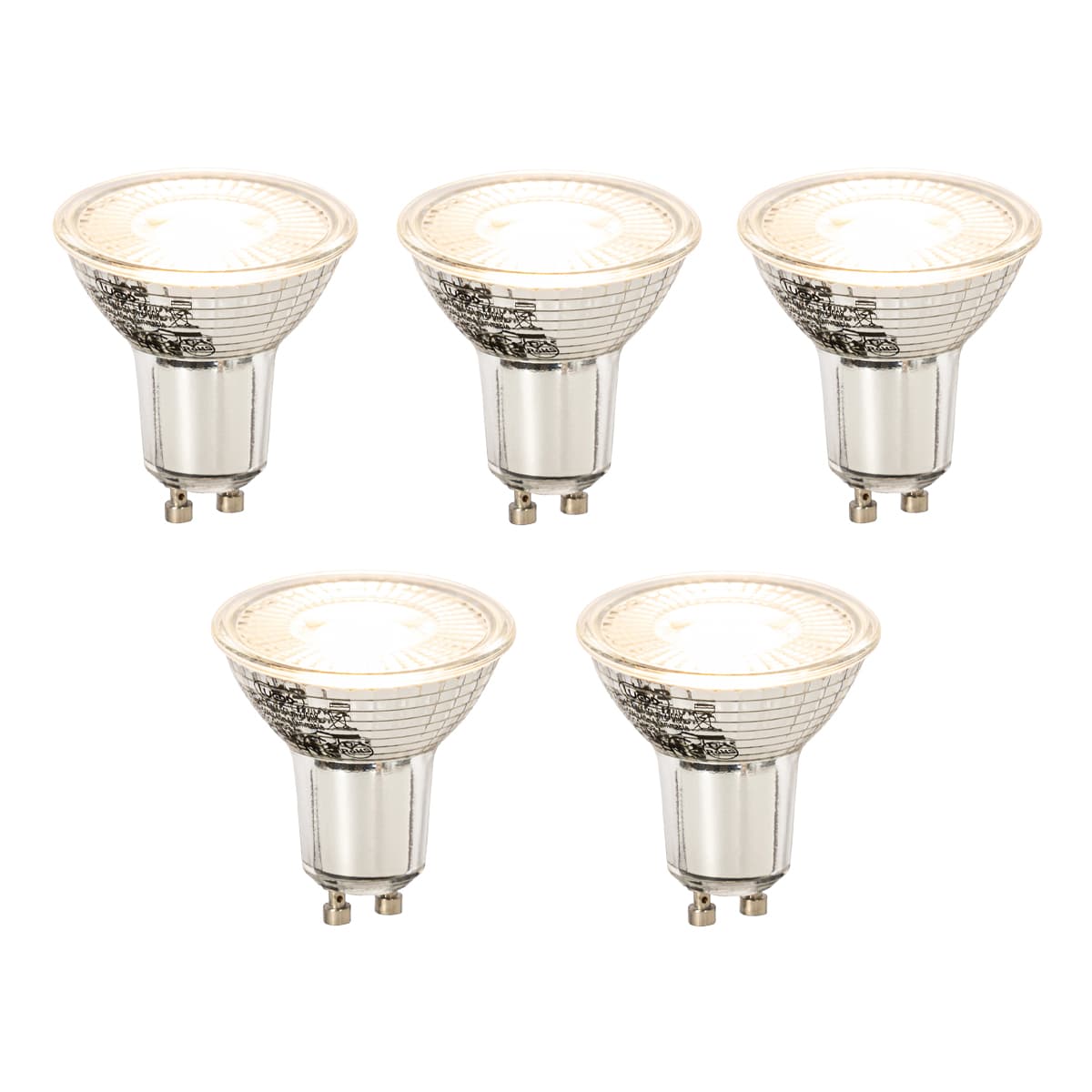 Sada 5 stmievateľných LED žiaroviek GU10 8W 650lm 2700K