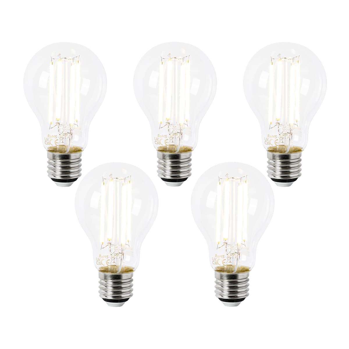 Sada 5 LED žiaroviek E27 A60 číre 2,2 W 470 lm 2700 K 1