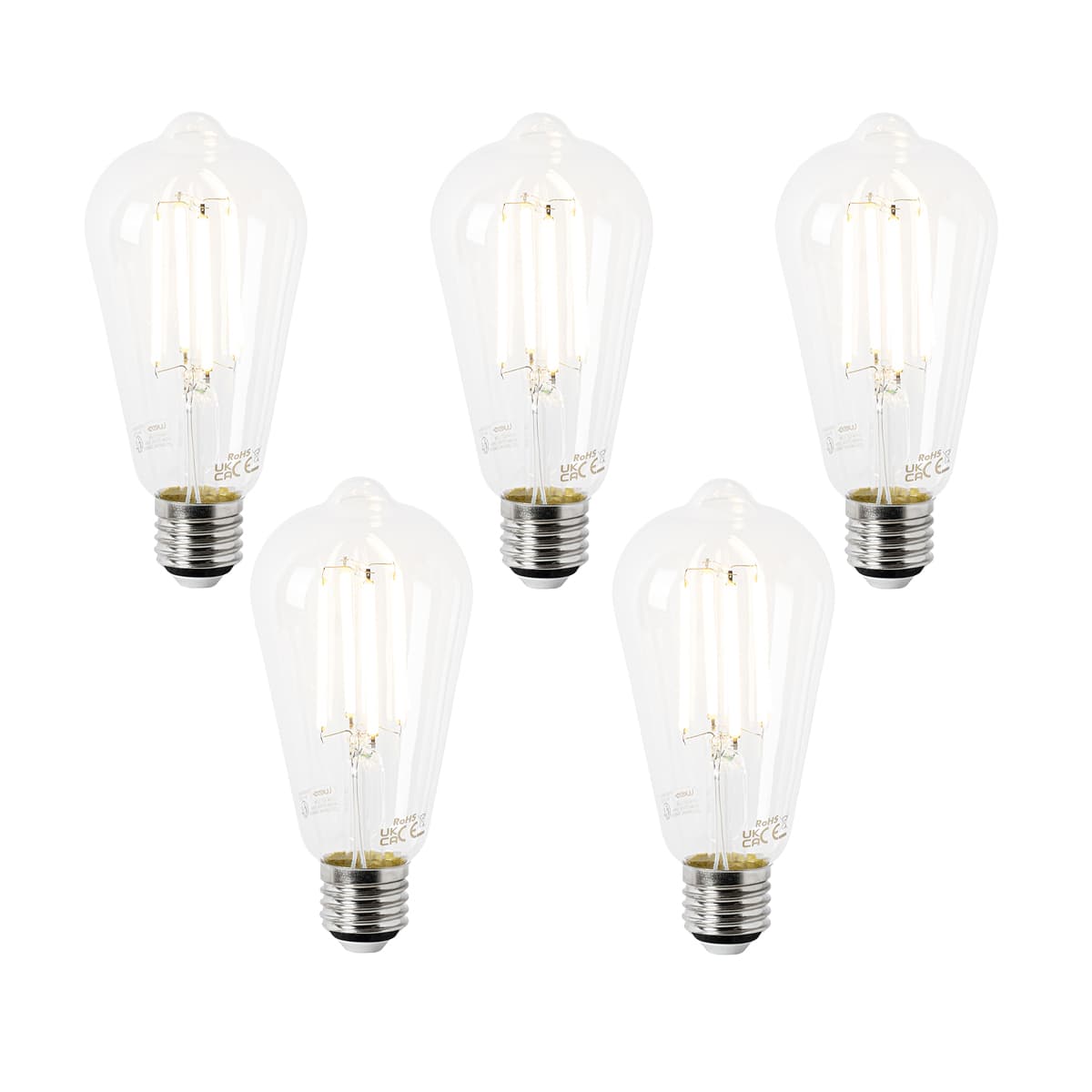 Sada 5 LED žiaroviek E27 ST64 číre 2,2 W 470 lm 2700 K 1
