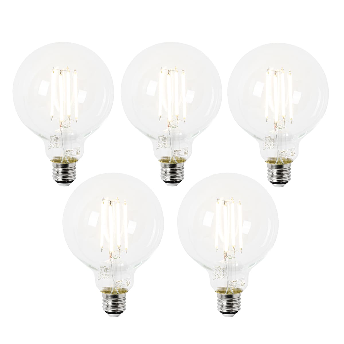 Sada 5 LED žiaroviek E27 G95 číre 2,2 W 470 lm 2700 K 1