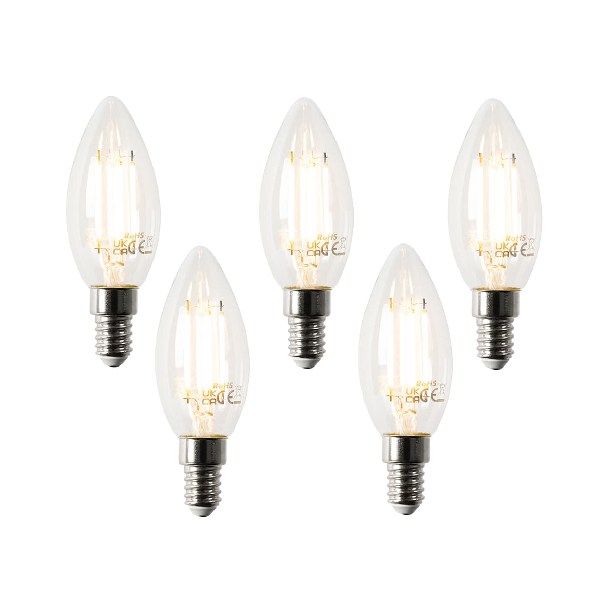 Sada 5 inteligentných LED žiaroviek E14 B35 4,5W 470 lm 2700K 1