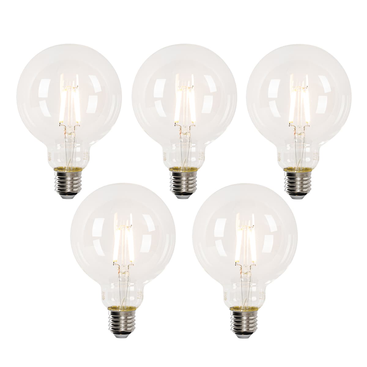 Sada 5 inteligentných LED žiaroviek E27 G95 4,5 W 470 lm 2700-6500 K 1
