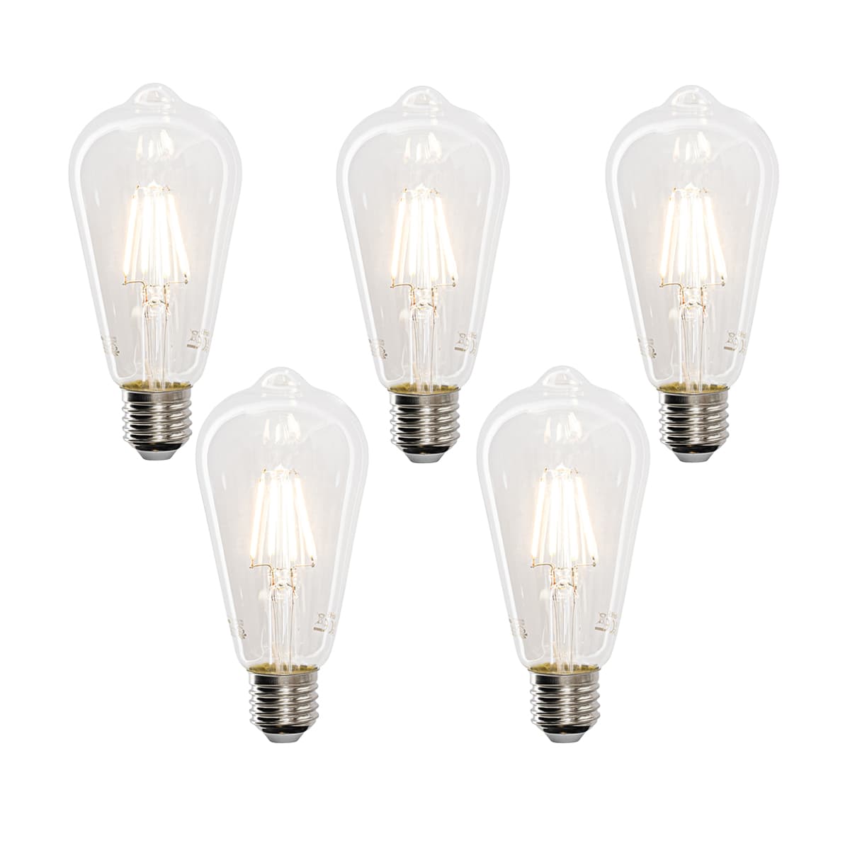 Sada 5 inteligentných LED žiaroviek E27 ST64 4,5W 470 lm 1800-4000K 1