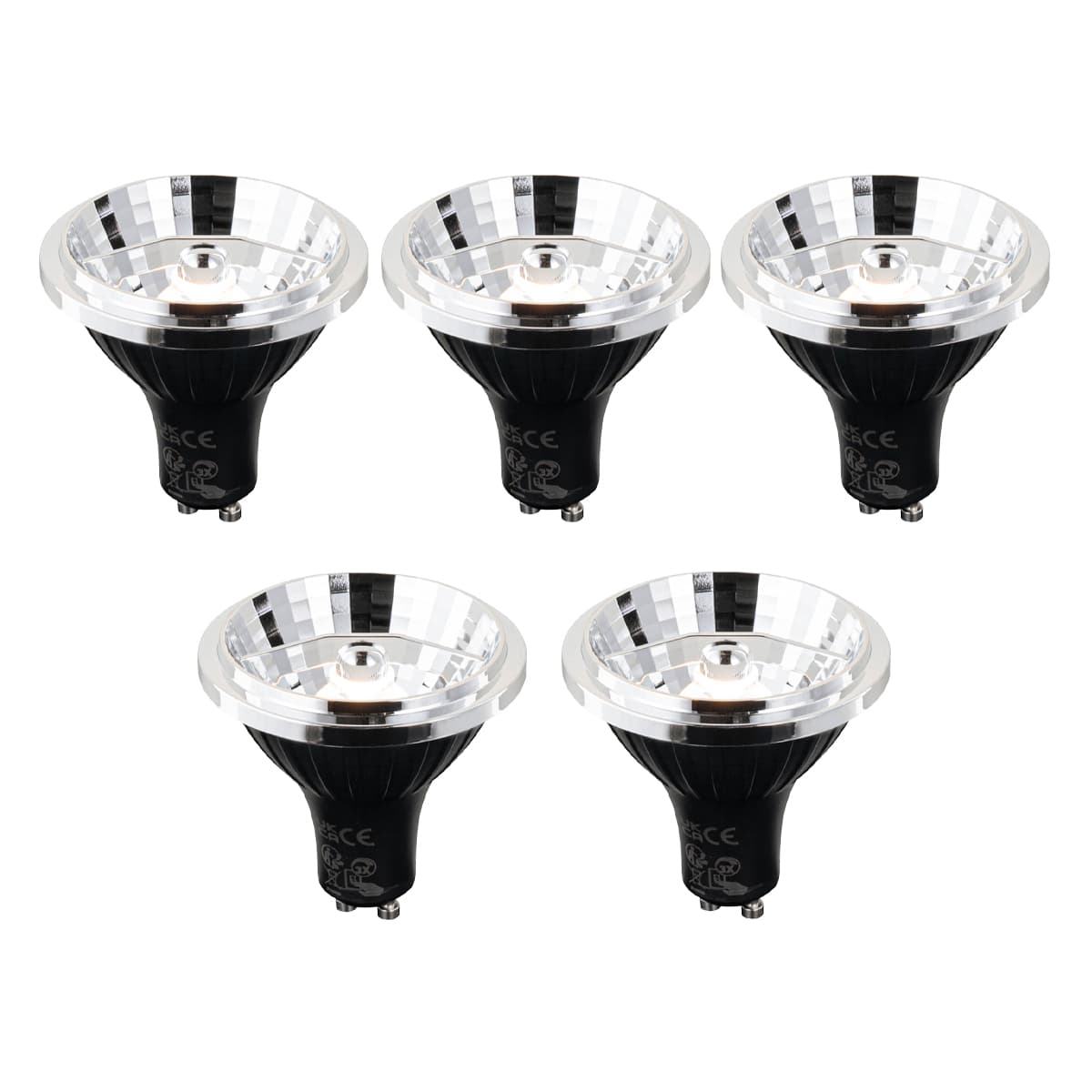 Sada 5 GU10 3-krokových stmievateľných Kelvin LED žiaroviek 70 mm 6 W 500 lm 2200 - 3600 K