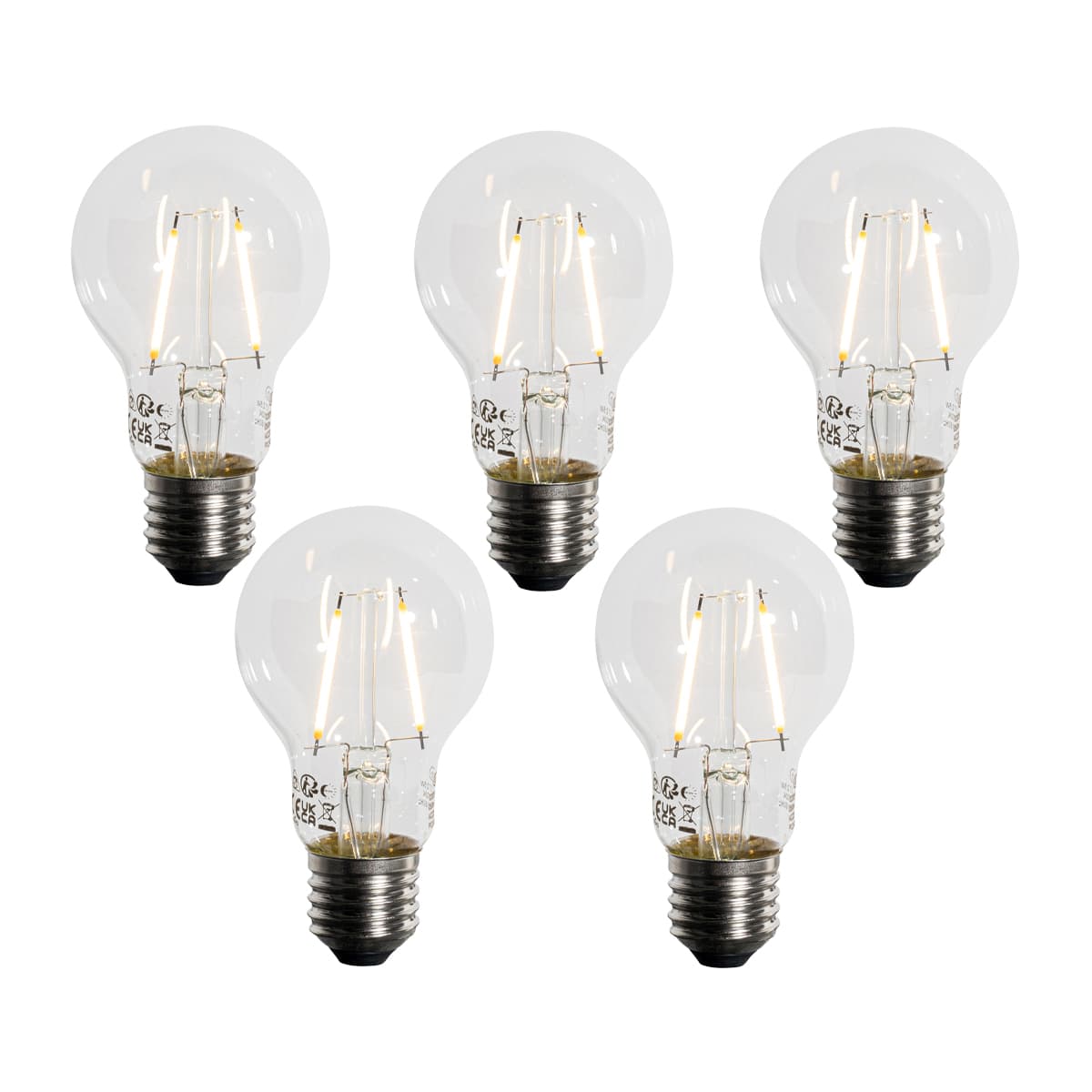 Sada 5 LED žiaroviek E27 A60 so súmrakovým senzorom 2,5 W 250 lm 2200 K 1