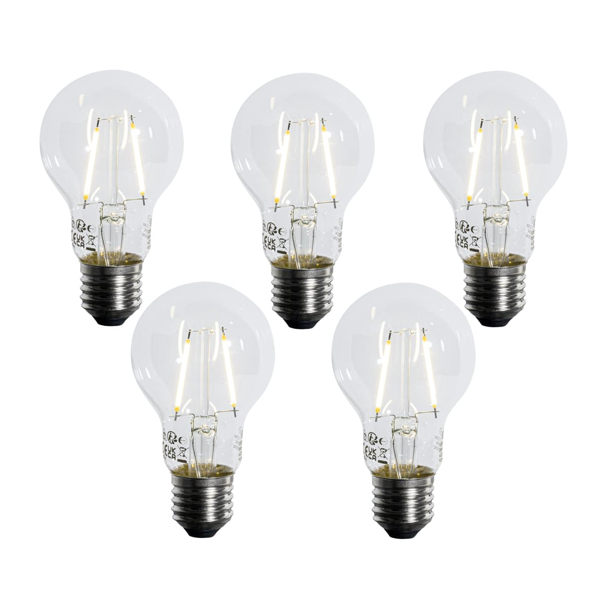Sada 5 LED žiaroviek E27 A60 Lux Sensor 2,5 W 250 lm 3000 K 1
