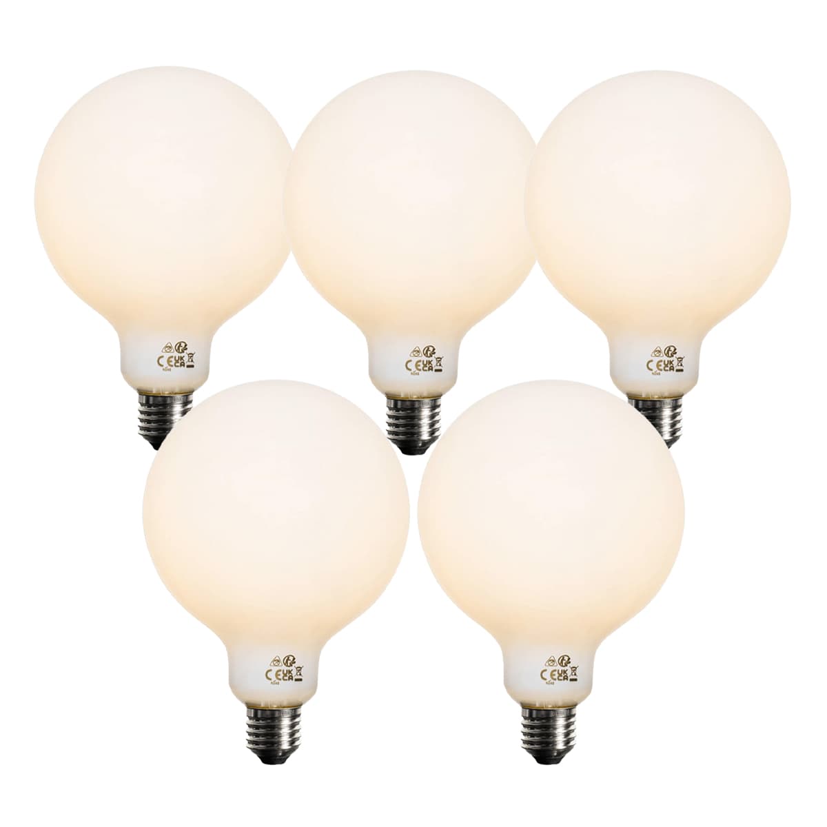 Sada 5 stmievateľných LED žiaroviek E27 Opal G125 5W 450 lm 2700K