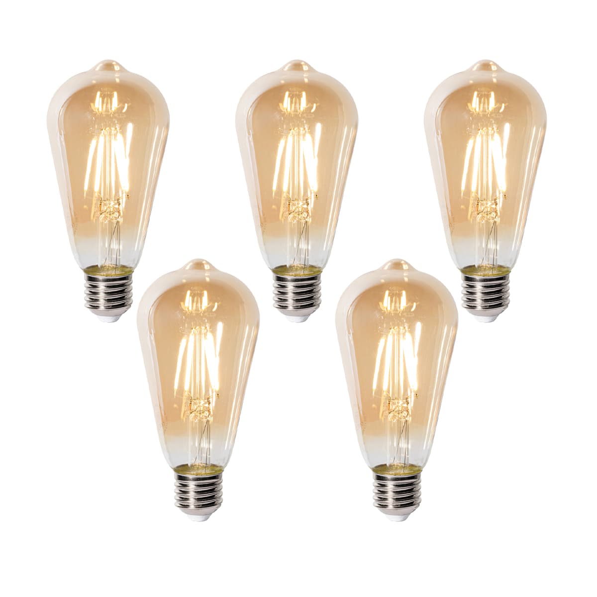 Sada 5 stmievateľných LED žiaroviek E27 ST64 zlatá 5W 450 lm 2700K
