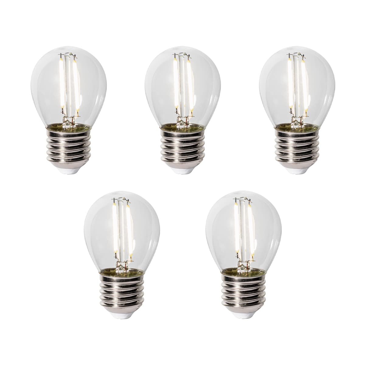 Sada 5 LED žiaroviek E27 P45 so súmrakovým senzorom 3W 250 lm 3000K