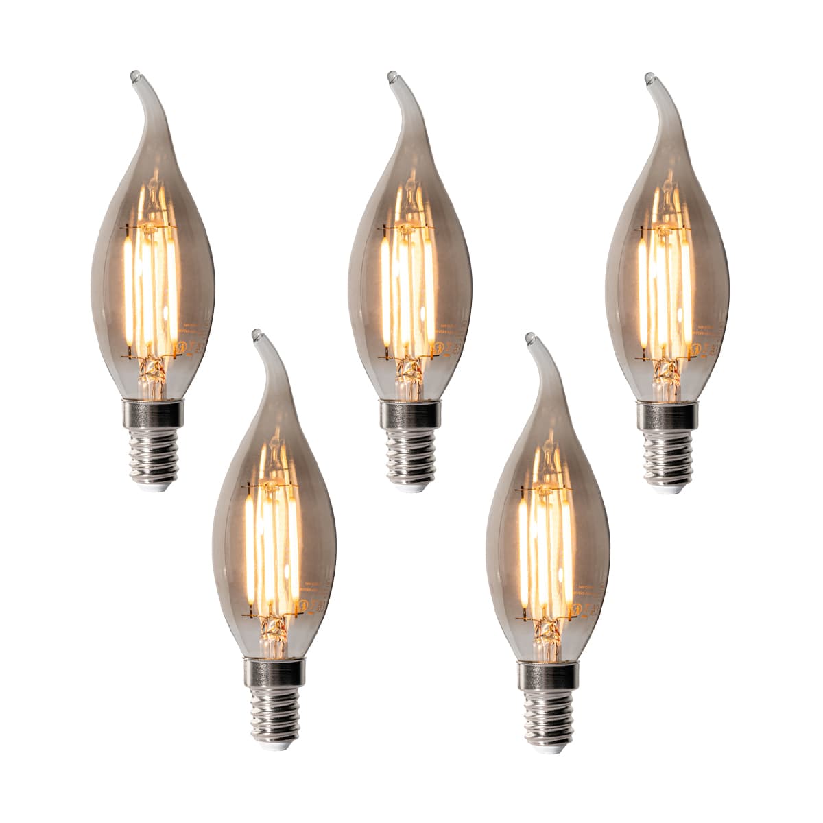Sada 5 stmievateľných LED žiaroviek E14 BXS35 Smoke 4W 300 lm 2200K