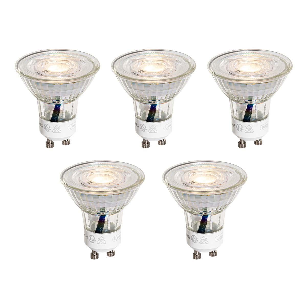Sada 5 LED žiaroviek GU10 50 mm číra 3W 230 lm 2700K