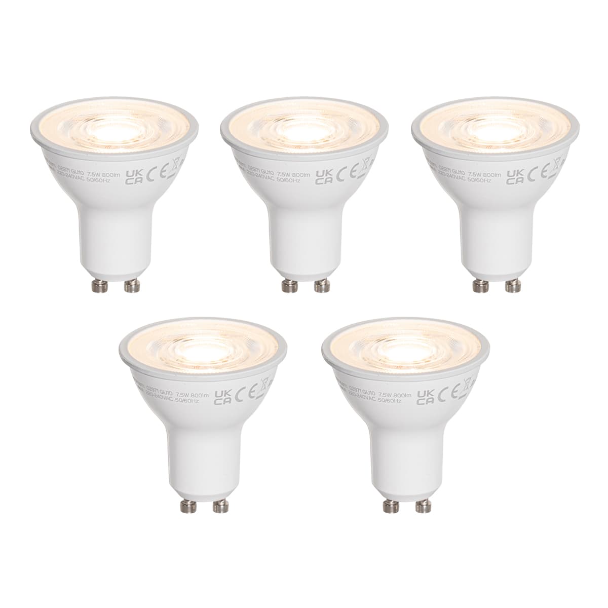 Sada 5 LED žiaroviek GU10 50 mm číra 7,5 W 800 lm 3000 K