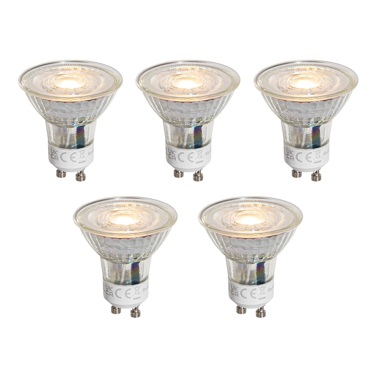 Sada 5 GU10 50 mm LED žiaroviek číra 1W 80 lm 2200K