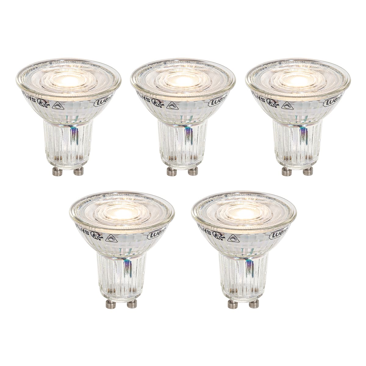 Sada 5 stmievateľných LED žiaroviek GU10 50 mm v Kelvinoch číra 4,9 W 400 lm 2200 – 3000 K